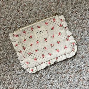 Sezane flower print pouch NWOT